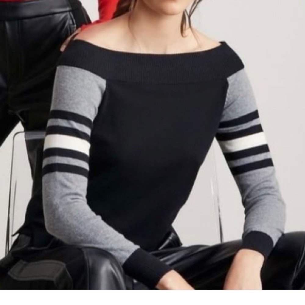 Women’s Bailey 44 Derrah Black Grey Off The Shoulder Sweater Size XS